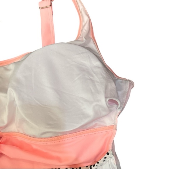 Eomenie One Piece Swimsuit XL Light Pink Print – Tummy Control Cutout - Picture 9 of 9